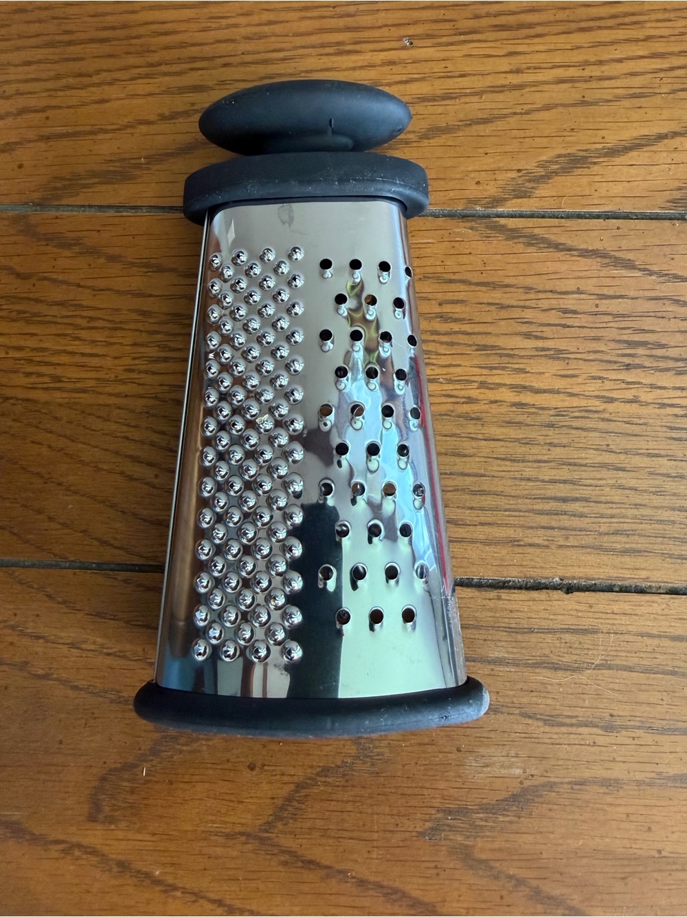Stainless Steel Box Grater with Black Handles